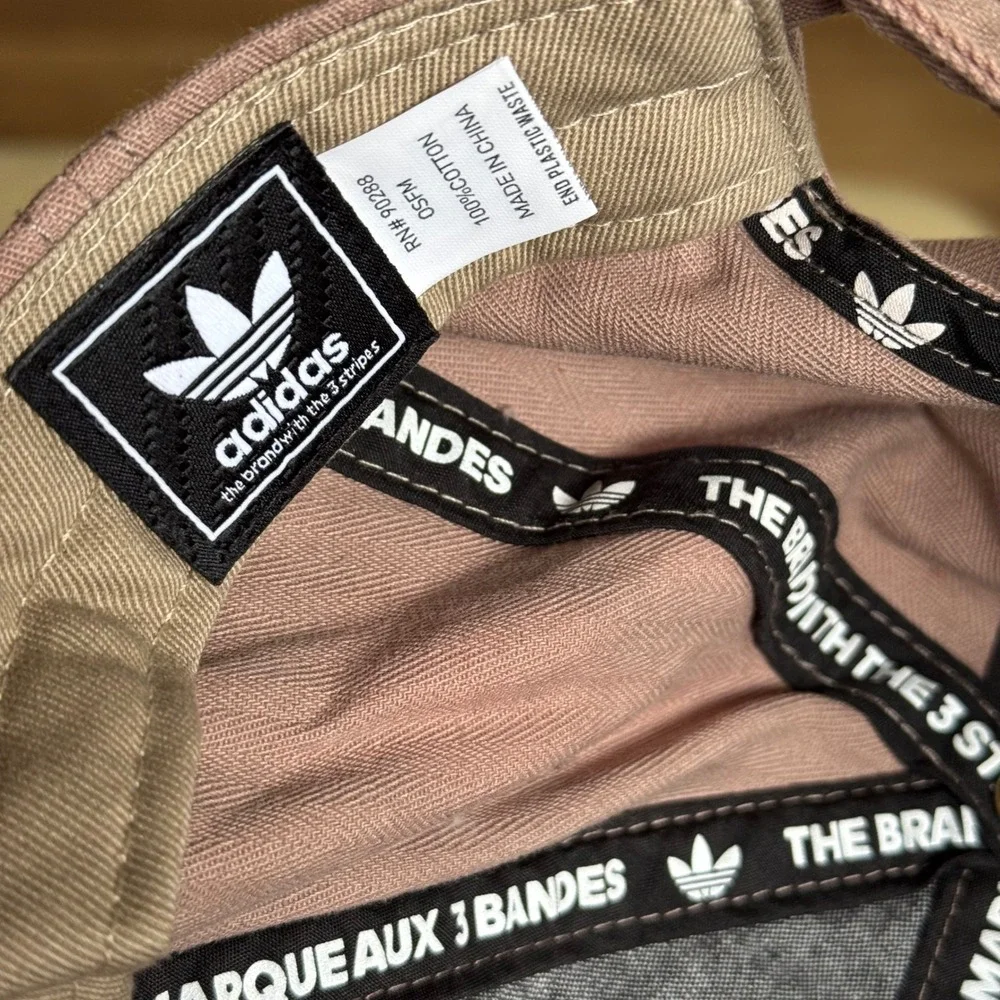 Adidas Originals Trefoil‎ Relaxed Strapback Hat Dusty Rose Pink Herringbone Cap